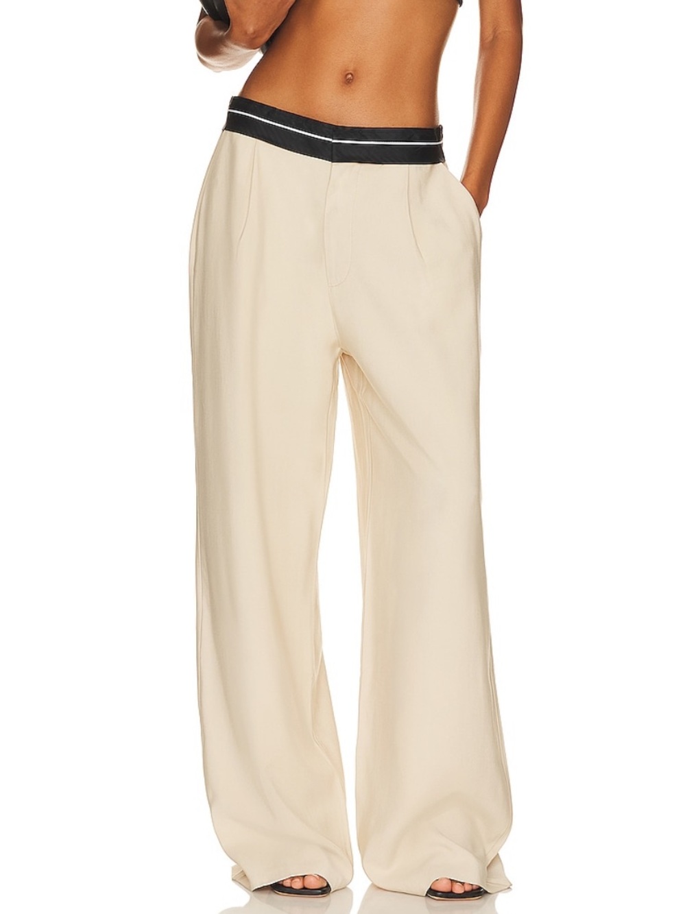 Nonchalant Label Rebecca Two Tone Pant in Crema